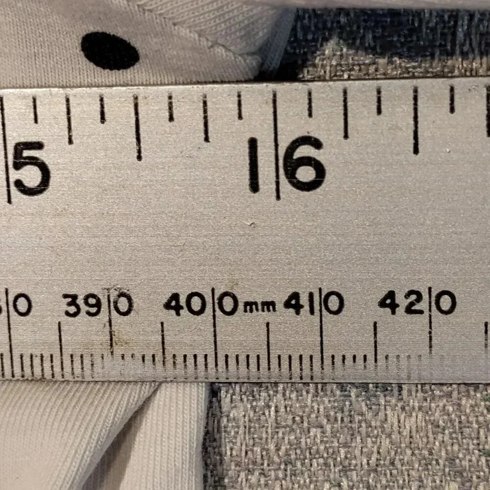 My Style Women's White with Navy Polka Dot Short Sleeve Stretch T-Shirt in Small - Picture 8 of 9